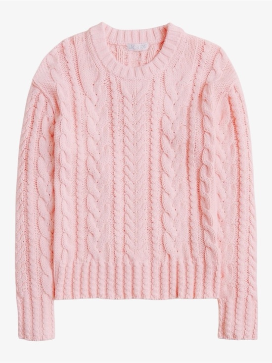 J. Crew Sweaters - J Crew Cable Knit Crewneck Sweater in Delicate Bloom